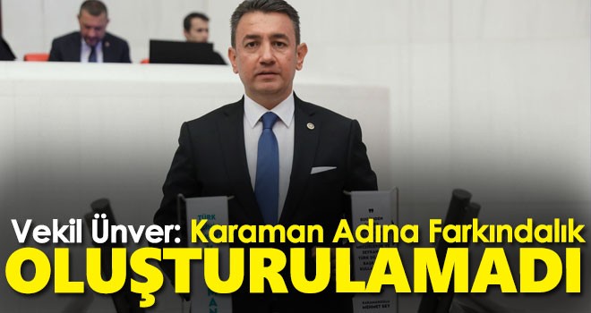 Ünver Mecliste konuştu: 'Karaman adına farkındalık oluşturulamadı'