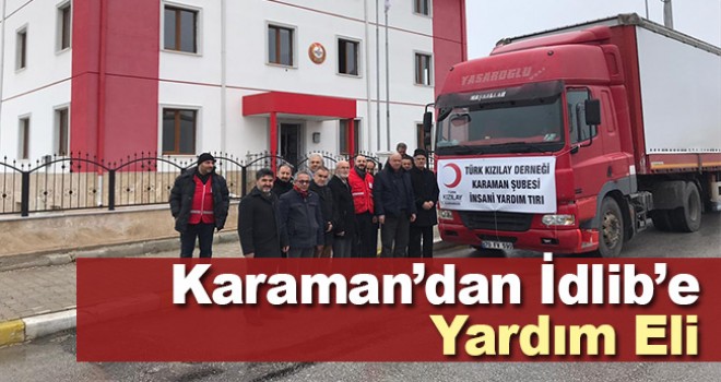Karaman'dan Suriye'nin kuzeyine 1 tır yardım malzemesi gönderildi