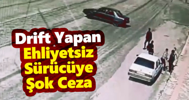 Karaman'da drift yapan ehliyetsiz sürücüye ceza kesildi