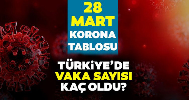 28 Mart koronavirüs tablosu! Tablo Hala Endişe Verici