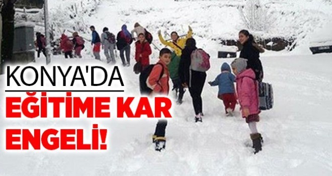 Konya'nın Derbent ilçesinde kar yağışı nedeniyle yüz yüze eğitime ara verildi
