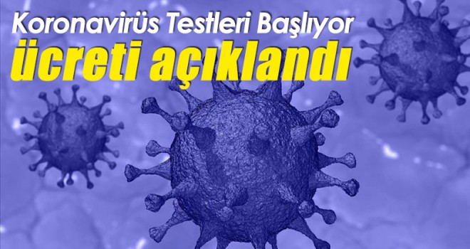 Koronavirüs testleri başlıyor! Ücreti açıklandı