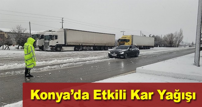 Konya'da kar yağışı