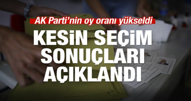 2018 Kesin Seçim Sonuçlarını Açıkladı