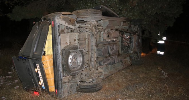 Konya'da Şarampole Devrilen Minibüsün Sürücüsü Öldü