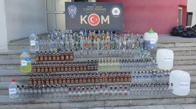 Adana'da kaçak ve sahte içki operasyonu 