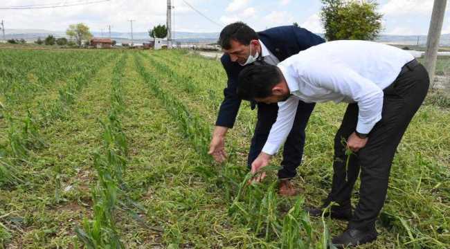 AK Parti'li Çizmelioğlu'dan arazileri zarar gören çiftçilere ziyaret