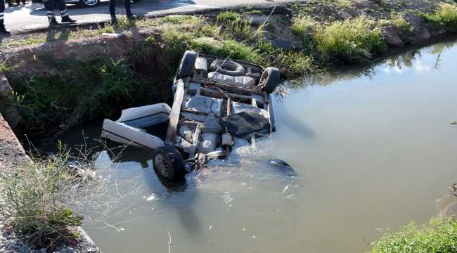 Aksaray'da sulama kanalına düşen otomobilin sürücüsü öldü