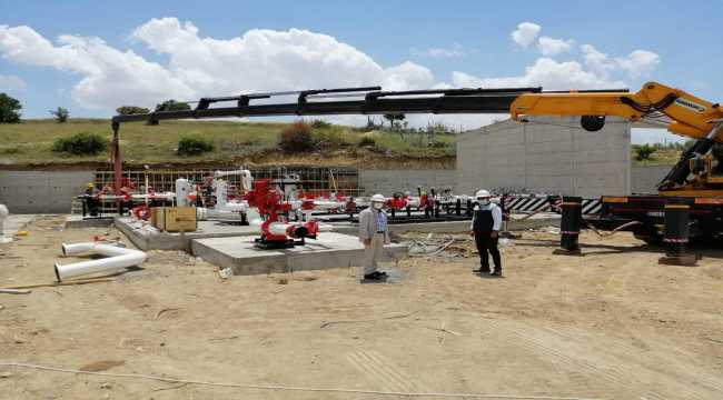 Başkan Bayındır doğalgaz dağıtımının yapılacağı istasyonun inşaatını inceledi