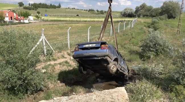 Kırıkkale'de dereye düşen otomobilin sürücüsü yaralandı