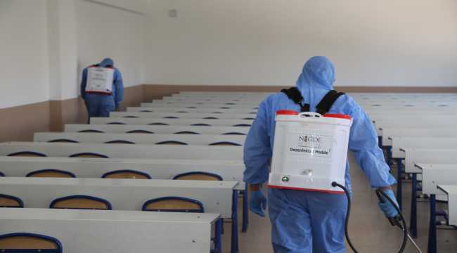 YKS öncesi okullar dezenfekte edildi