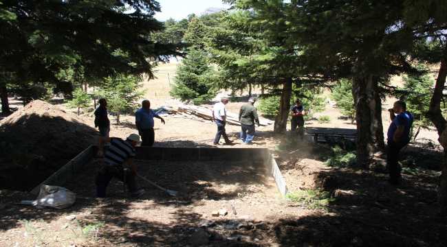 Gölcük Yaylası'nda doğal kaynak suyu deposu yapılıyor