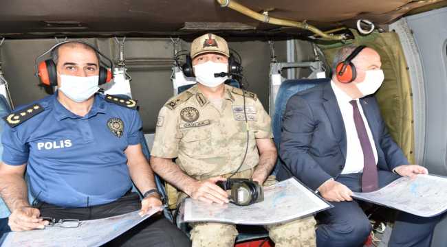 Vali Coşkun, Kale Tepe Jandarma Üs Bölgesi'nde inceleme yaptı