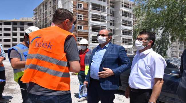 Karapınar'da kentsel dönüşüm sahasında inceleme