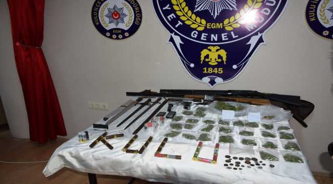 Konya'da tarihi eser ve uyuşturucu operasyonu