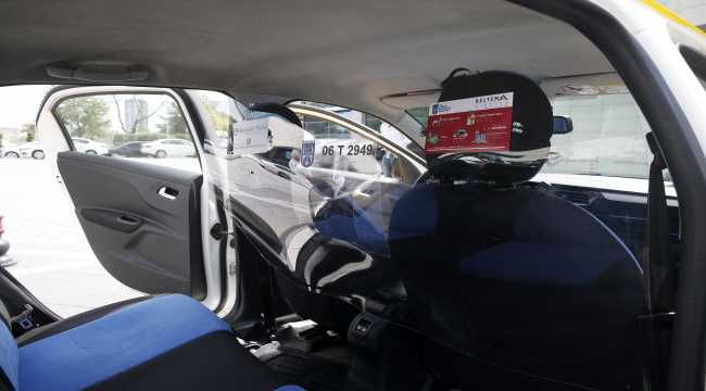 Başkentteki taksilerde Kovid-19'la mücadelede 