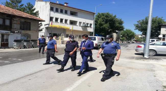 Derebucak'ta kaymakam koronavirüs denetiminde