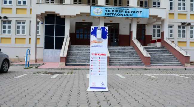 Kahramankazan'da okullarda Kovid-19 tedbirleri