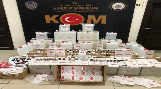 Mersin'de sahte içki yapımında kullanılan 975 litre etil alkol ele geçirildi