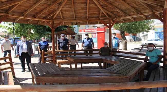 Yalıhüyük ve Ahırlı'da Kovid-19 tedbirleri denetimi