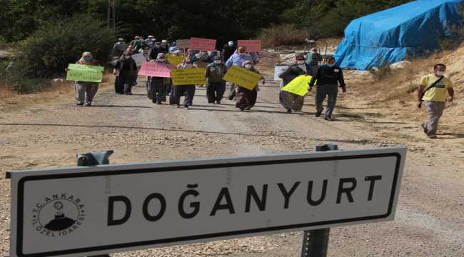 Mahalle sakinlerinden yapılması planlanan kalker taş kırma eleme tesisine tepki