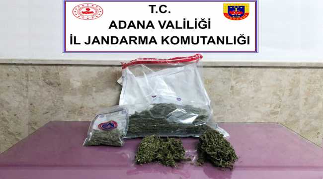 Adana'da 1 kilo 500 gram esrar ele geçirildi