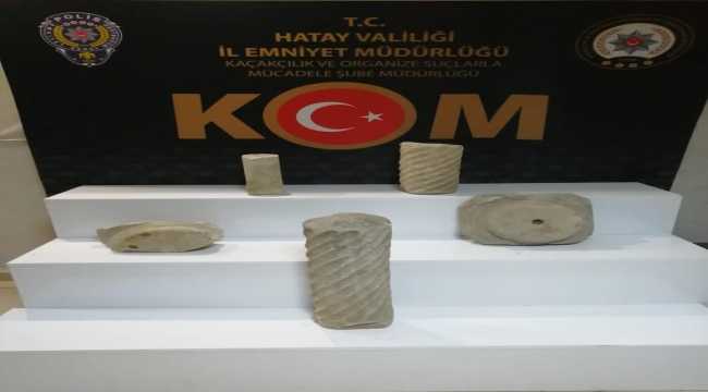 Hatay'da tarihi eser niteliği taşıdığı değerlendirilen objeler bulundu: 4 gözaltı