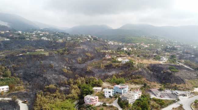 Hatay'daki orman yangınında zarar gören alanlar havadan görüntülendi