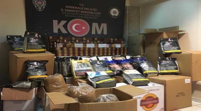 Kırıkkale'de 198 kilogram kaçak tütün ve 20 bin makaron ele geçirildi