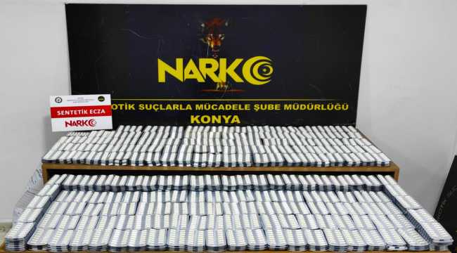 Konya'da uyuşturucu operasyonunda 19 bin 986 hap ele geçirildi