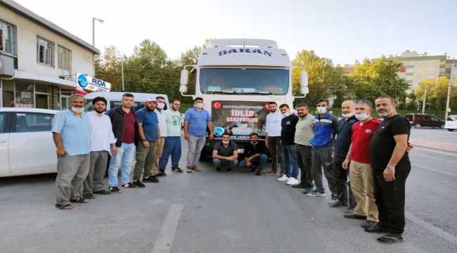 Konya'dan Suriye'ye 3 tır yardım gönderildi