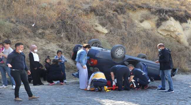Nevşehir'de otomobil devrildi: 3 yaralı
