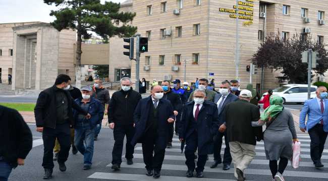 Kayseri'de Kovid-19 tedbirleri denetlendi