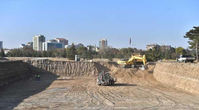 Kayseri'deki Recep Tayyip Erdoğan Millet Bahçesi'nde çalışmalar devam ediyor