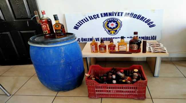 Mersin'de 20 litre sahte içki ele geçirildi