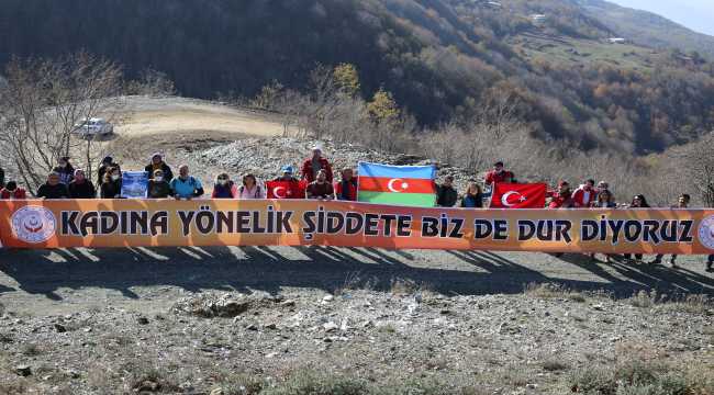 Osmaniye'de kadına yönelik şiddete karşı doğa yürüyüşü yapıldı 