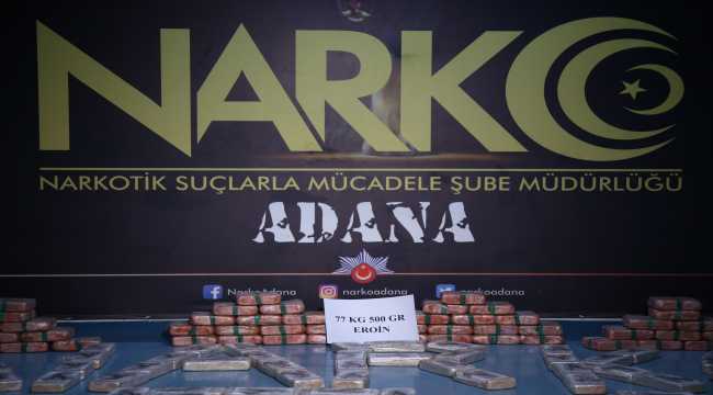 Adana'da tırda 77 kilogram eroin ele geçirildi