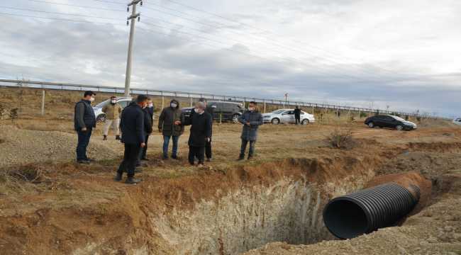 Akşehir OSB genişleme alanı altyapı inşaatında inceleme yapıldı