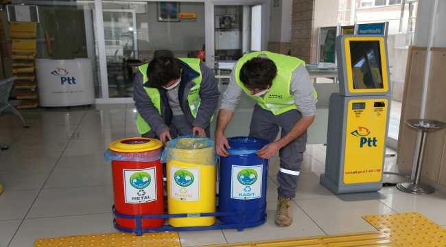 Akseki'de sıfır atık için geri dönüşüm kutuları yerleştirildi