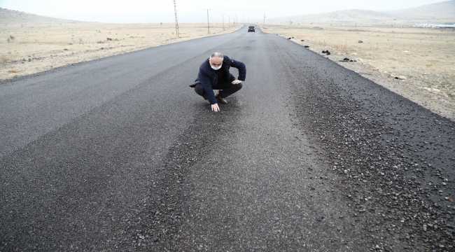 Çubuk'ta yeni yapılan yolun bozulmaya başlaması tepki çekti