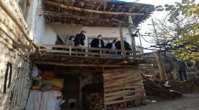 Halkapınar'da Kaymakam ve Belediye Başkanı'ndan sobadan sızan gazdan yaşamını yitiren ailelere ziyaret