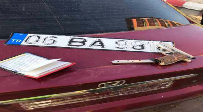 Hatay'da otomobiline başka araca ait plaka takan sürücüye 12 bin 591 lira ceza
