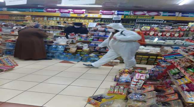 Kızılcahamam'da işyerleri dezenfekte edildi