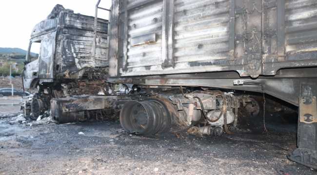 Osmaniye'de park halindeki 5 tır yandı 