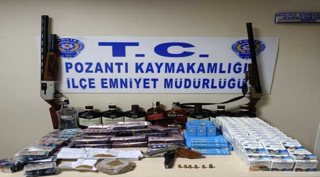 Pozantı'da kaçak alkol ve uyuşturucu operasyonu