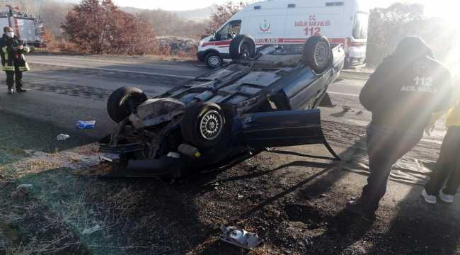 Yozgat'ta otomobil devrildi: 1 ölü, 2 yaralı