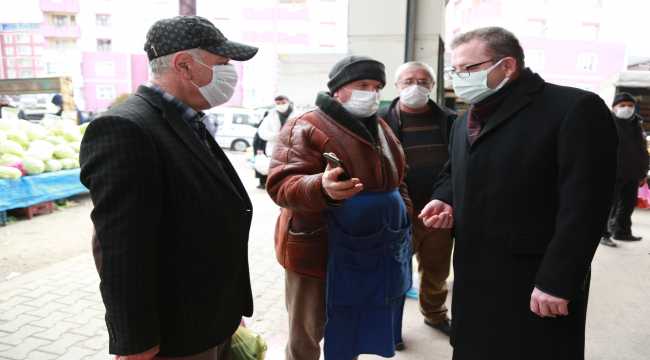 Yozgat Valisi Polat, halk pazarında HES kodu denetimi yaptı