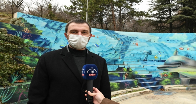 Ankara'da Botanik Park grafitiyle renklendi