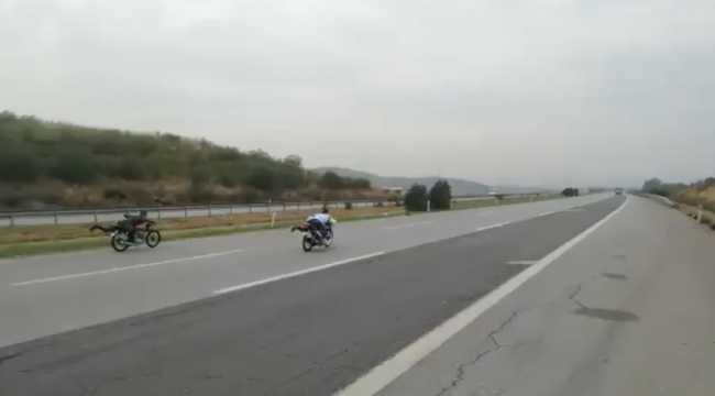 Hatay'da otoyolda motosiklet yarışına para cezası