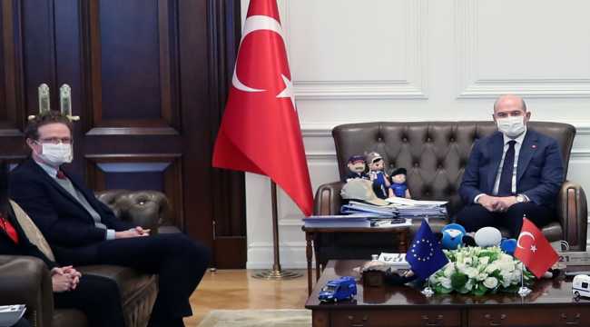 İçişleri Bakanı Soylu, AB Türkiye Delegasyonu Başkanı Büyükelçi Meyer-Landrut'u kabul etti